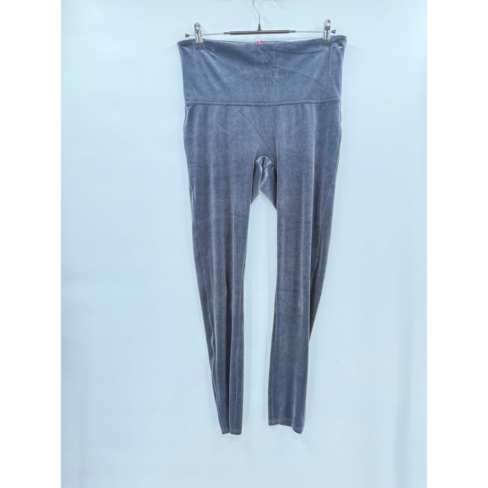 Spanx XL Velvet Leggings Womens Navy Blue High Rise Tummy Control Shaping Luxe